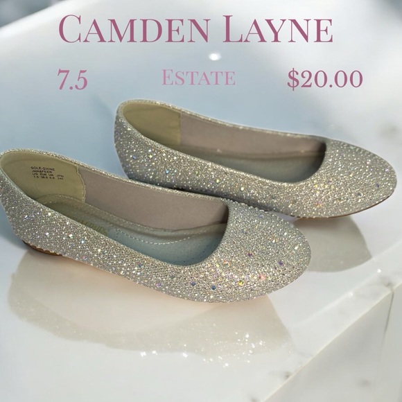 Caden Lane Glittering Flats - Silver - Picture 1 of 4
